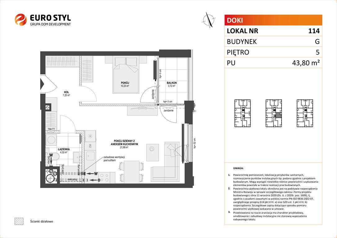 Nowe mieszkanie dwupokojowe DOKI LIVING Gdańsk, Śródmieście, ks. Jerzego Popiełuszki/Rybaki Górne  44m2 Foto 1