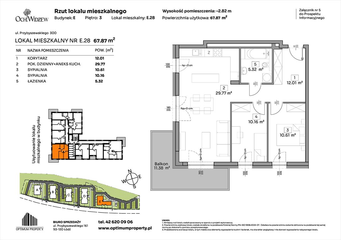 Nowe mieszkanie trzypokojowe OchWidzew Łódź, Widzew, Przybyszewskiego 292-300  68m2 Foto 1