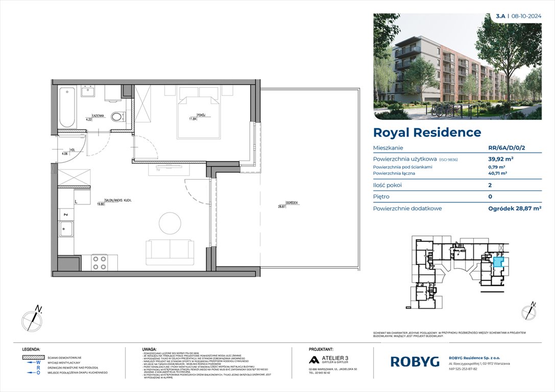 Nowe mieszkanie dwupokojowe Royal Residence Warszawa, Wilanów, Sarmacka  40m2 Foto 1