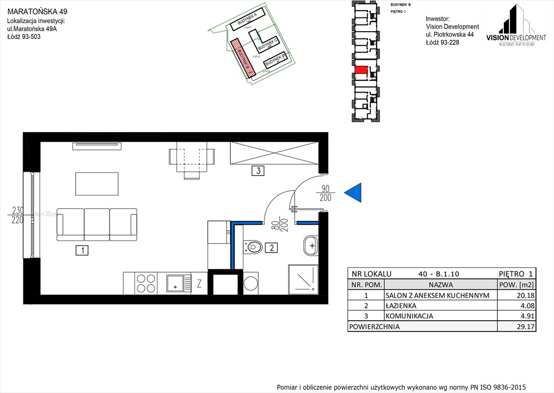 Nowa kawalerka Maratońska 49 Nowa Retkinia  Łódź, Retkinia, Maratońska 49C  29m2 Foto 1