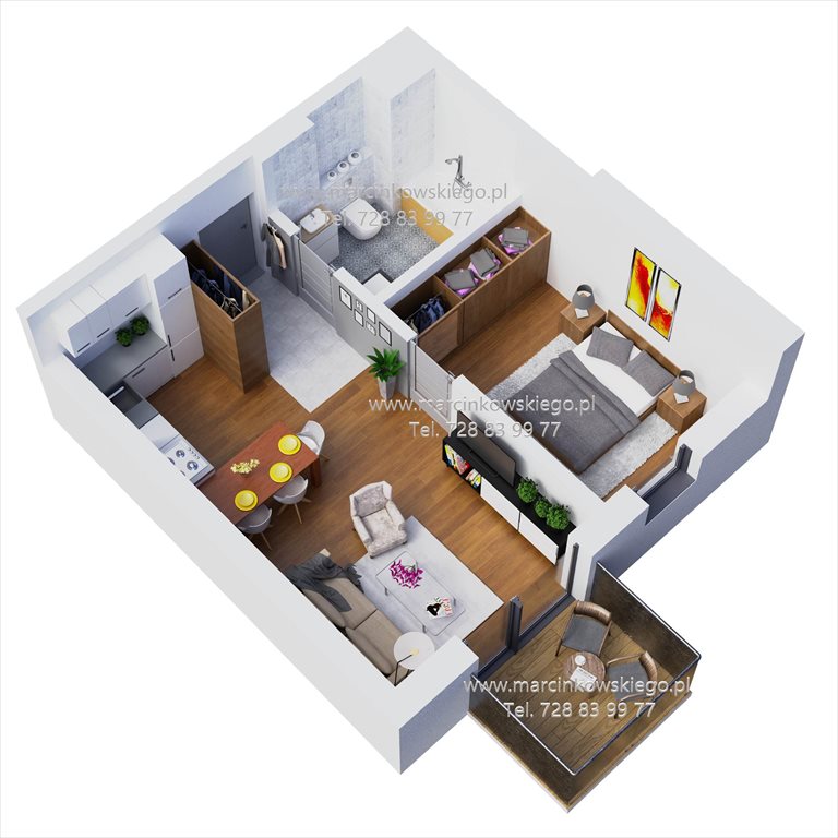 mieszkanie na sprzedaż 43m2 mieszkanie Katowice, Zawodzie, Marcinkowskiego 11