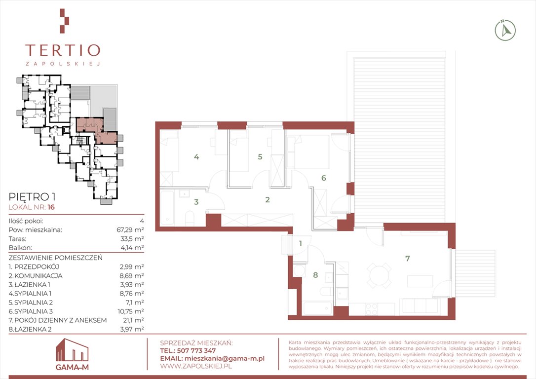 Nowe mieszkanie czteropokojowe  Tertio Zapolskiej Kraków, Bronowice, Gabrieli Zapolskiej 21  67m2 Foto 1
