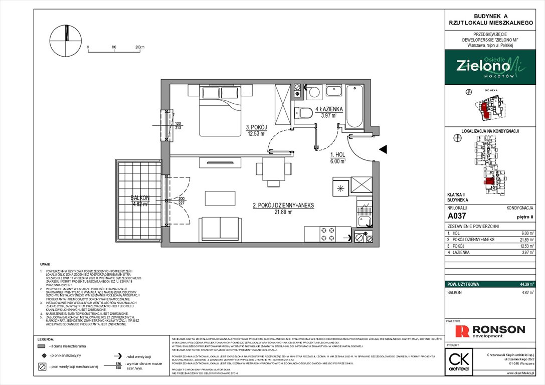 Nowe mieszkanie dwupokojowe Zielono Mi Warszawa, Mokotów, ul. Polska 10  44m2 Foto 1