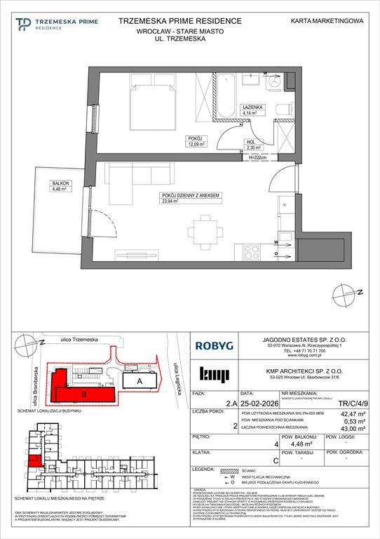 Nowe mieszkanie dwupokojowe Trzemeska Prime Residence Wrocław, Stare Miasto, Trzemeska  42m2 Foto 1