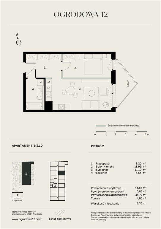 Nowe mieszkanie Apartamentowiec Ogrodowa 12 Poznań, Ogrodowa 12  45m2 Foto 1