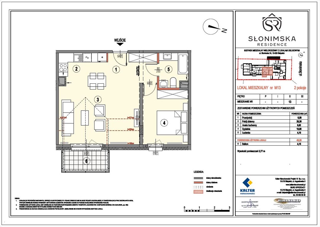 Nowe mieszkanie dwupokojowe Słonimska Residence Białystok, Bojary, Słonimska 34  49m2 Foto 1