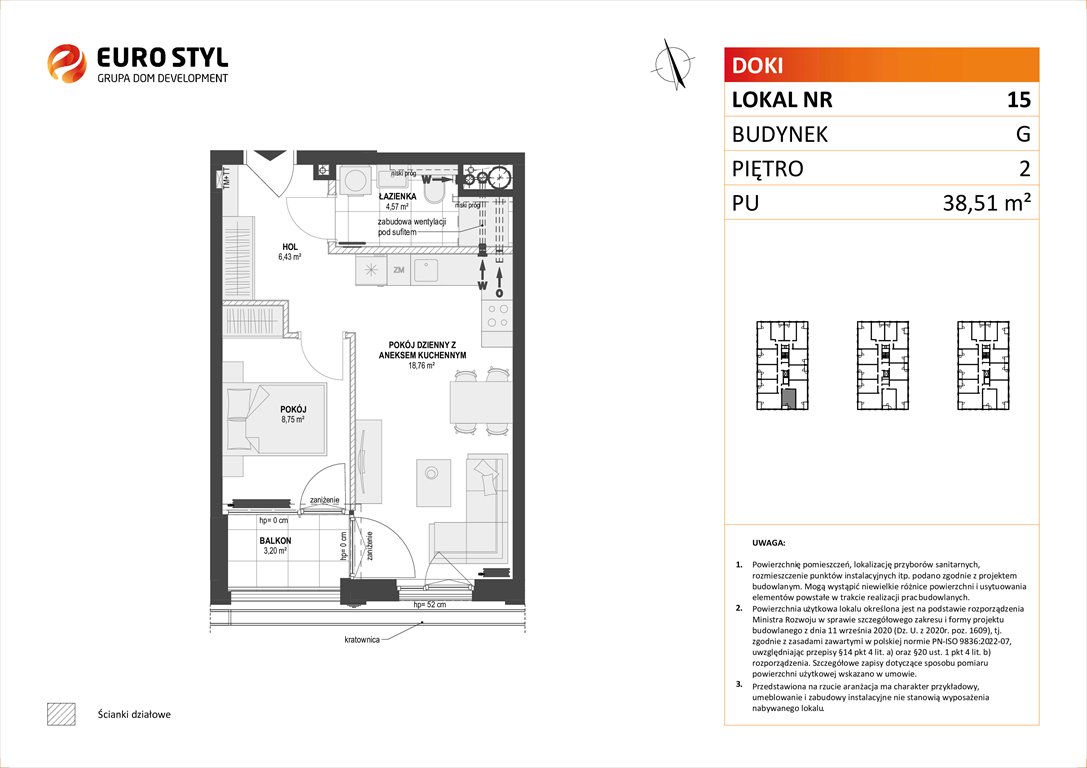 Nowe mieszkanie dwupokojowe DOKI LIVING Gdańsk, Śródmieście, ks. Jerzego Popiełuszki/Rybaki Górne  39m2 Foto 1