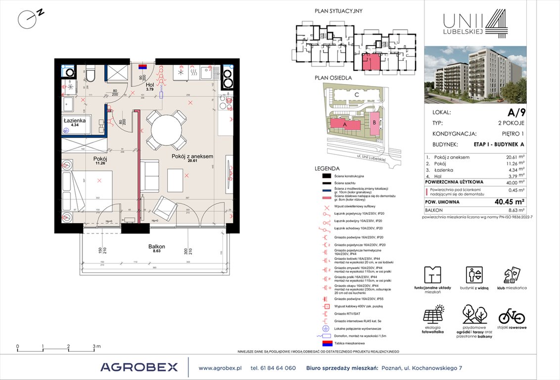 Nowe mieszkanie dwupokojowe Unii Lubelskiej 4 Poznań, Unii Lubelskiej 4  40m2 Foto 1