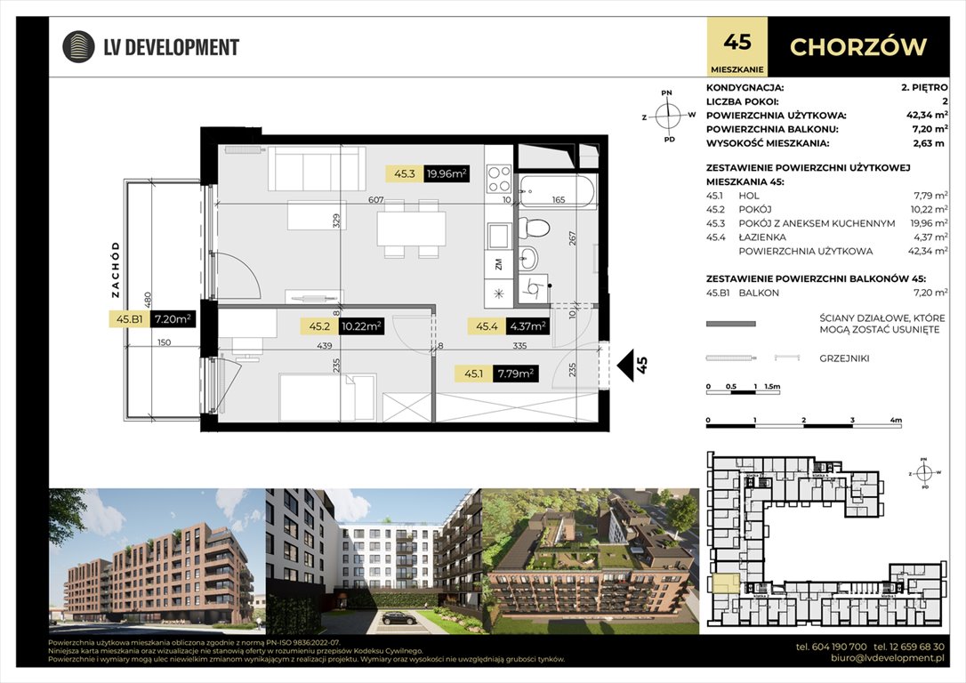 Nowe mieszkanie dwupokojowe Tarasy Śląskie Chorzów, 3 Maja 94'  42m2 Foto 1