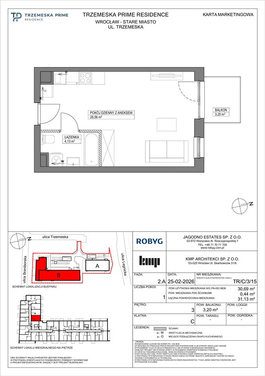 Nowa kawalerka Trzemeska Prime Residence Wrocław, Stare Miasto, Trzemeska  31m2 Foto 1
