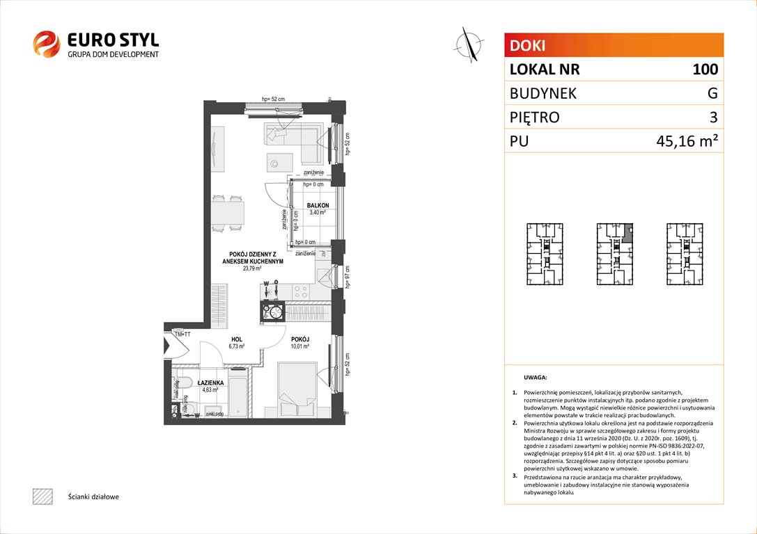 Nowe mieszkanie dwupokojowe DOKI LIVING Gdańsk, Śródmieście, ks. Jerzego Popiełuszki/Rybaki Górne  45m2 Foto 1