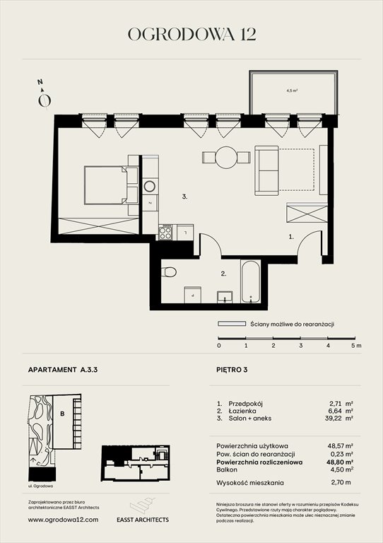 Nowe mieszkanie Apartamentowiec Ogrodowa 12 Poznań, Ogrodowa 12  49m2 Foto 1