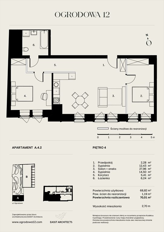 Nowe mieszkanie Apartamentowiec Ogrodowa 12 Poznań, Ogrodowa 12  70m2 Foto 1