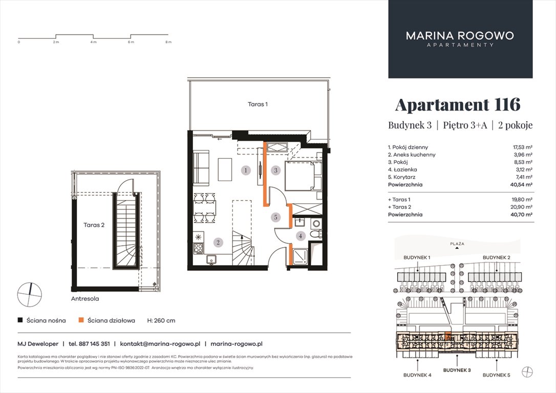 Nowe mieszkanie dwupokojowe APARTAMENTY MARINA ROGOWO Rogowo, Rogowo 65  41m2 Foto 1