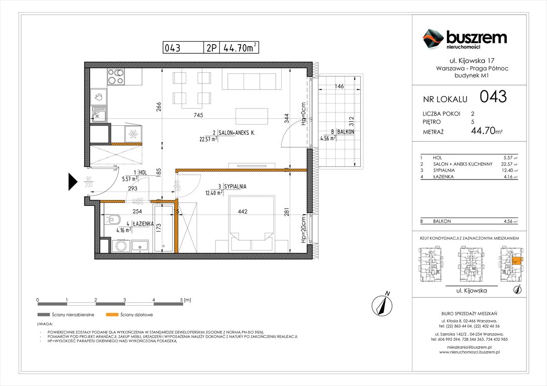 Nowe mieszkanie dwupokojowe Kijowska 17 Warszawa, Praga Północ, Kijowska 17  45m2 Foto 1