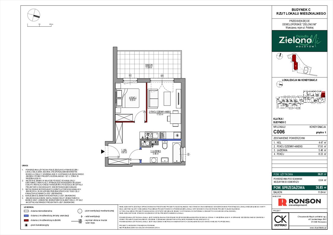 Nowe mieszkanie dwupokojowe Zielono Mi Warszawa, Mokotów, ul. Polska 10  36m2 Foto 1