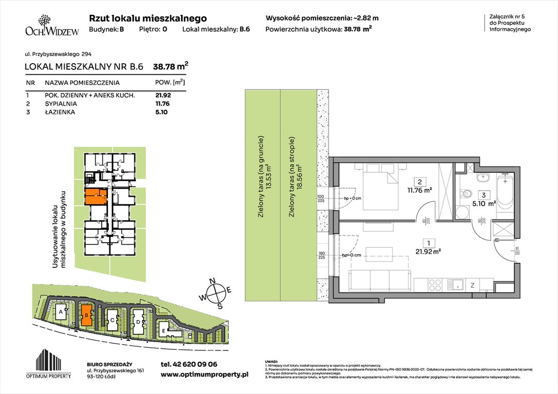 Nowe mieszkanie dwupokojowe OchWidzew Łódź, Widzew, Przybyszewskiego 292-300  39m2 Foto 1