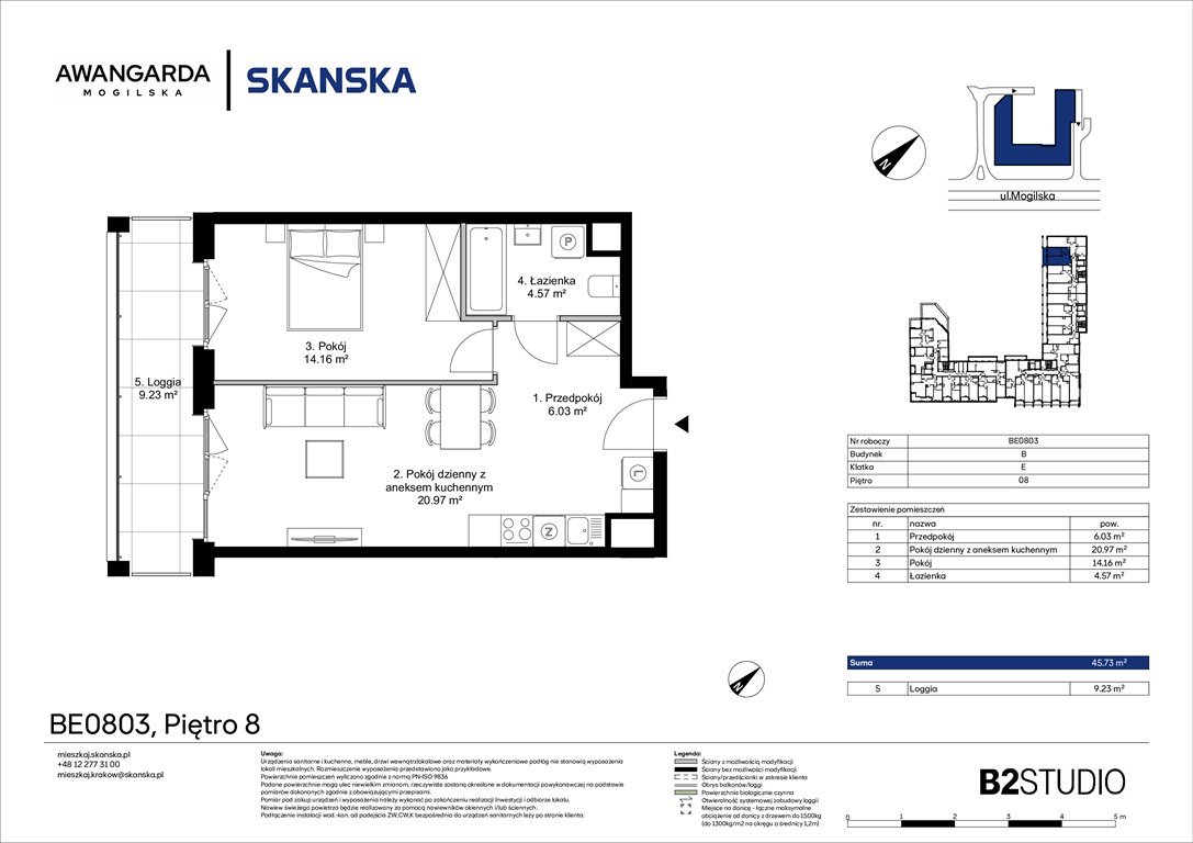 Nowe mieszkanie dwupokojowe Awangarda Mogilska Kraków, Prądnik Czerwony, Mogilska 126  46m2 Foto 1