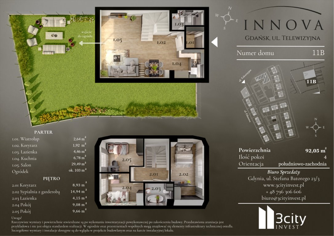 Nowe mieszkanie czteropokojowe  Innova Gdańsk, Matarnia, Telewizyjna 32  92m2 Foto 1