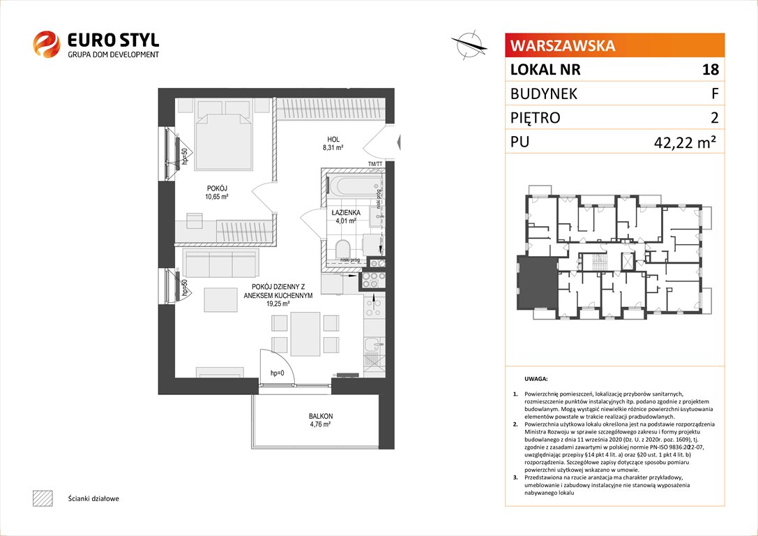 Nowe mieszkanie dwupokojowe OSIEDLE WARSZAWSKA Gdańsk, Warszawska  42m2 Foto 1