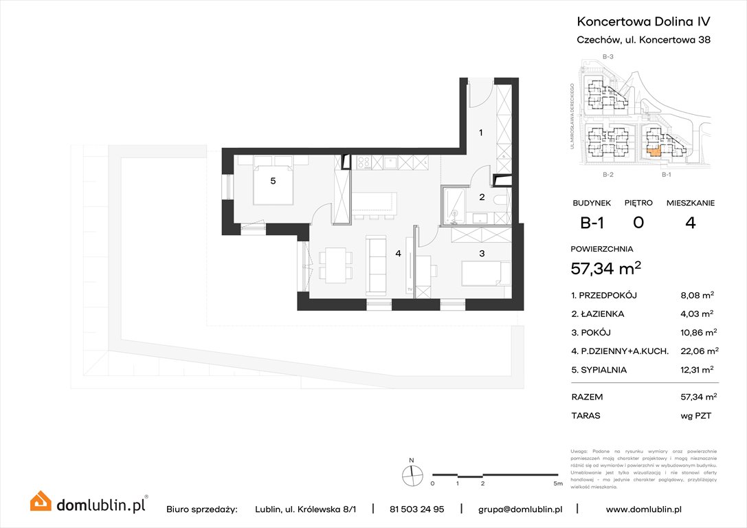 Nowe mieszkanie trzypokojowe Koncertowa Dolina Lublin, Choiny, Koncertowa  57m2 Foto 1