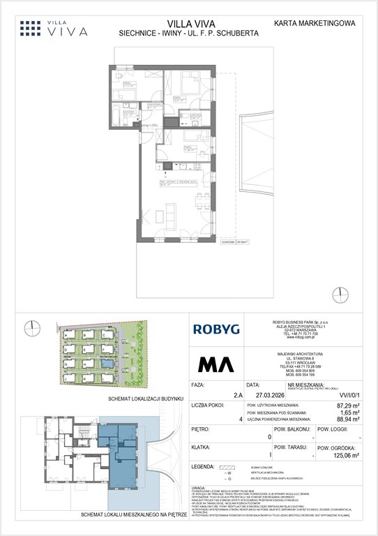 Nowe mieszkanie czteropokojowe  VILLA VIVA Wrocław, Iwiny, ul. Franza Petera Schuberta  87m2 Foto 1