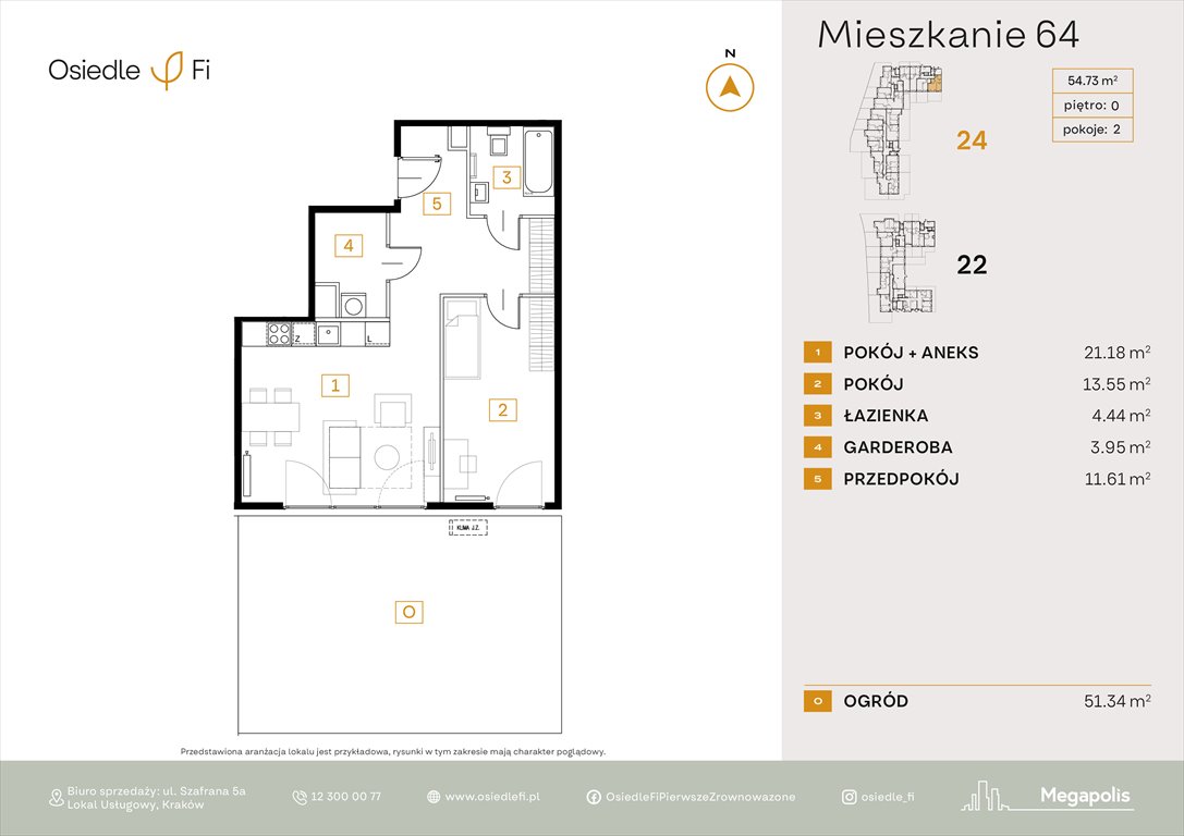 Nowe mieszkanie dwupokojowe Osiedle FI 3 Kraków, Rzemieślnicza 22-24  55m2 Foto 1