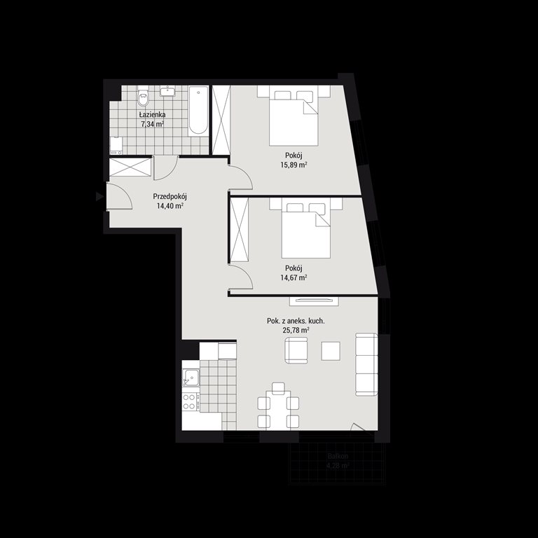 Nowe mieszkanie trzypokojowe Na Koszutce Katowice, Wełnowiec, Słoneczna 1  78m2 Foto 2
