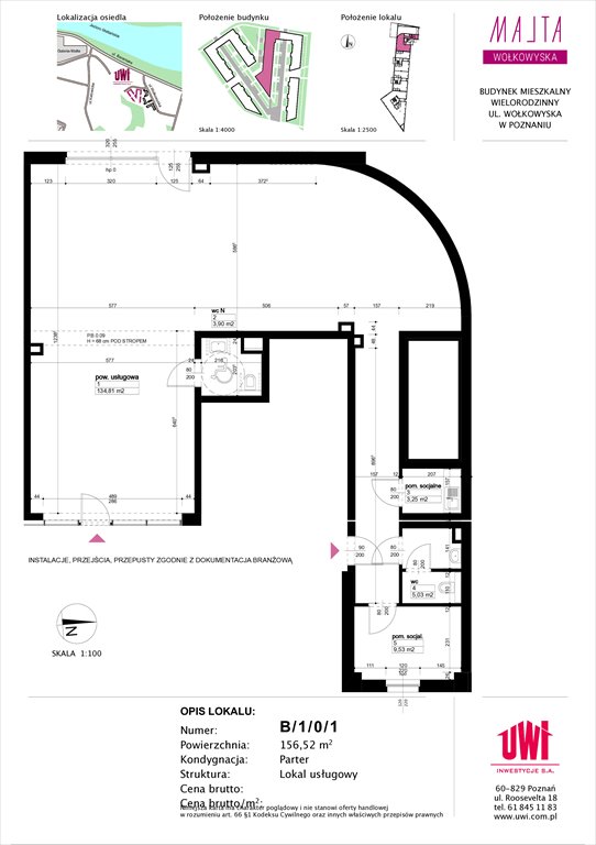 Nowy lokal użytkowy MALTA Wołkowyska etap 3 Poznań, Rataje, ul. Klemensa Mikuły 1 i 3  157m2 Foto 1