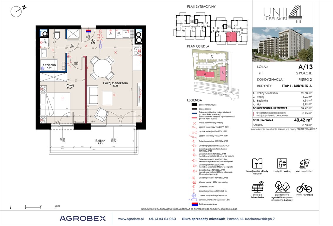 Nowe mieszkanie dwupokojowe Unii Lubelskiej 4 Poznań, Unii Lubelskiej 4  40m2 Foto 1