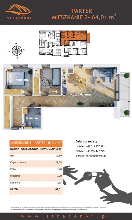 Nowe mieszkanie trzypokojowe Apartamenty Straconki Bielsko-Biała, Straconki, Straconki 59  64m2 Foto 1
