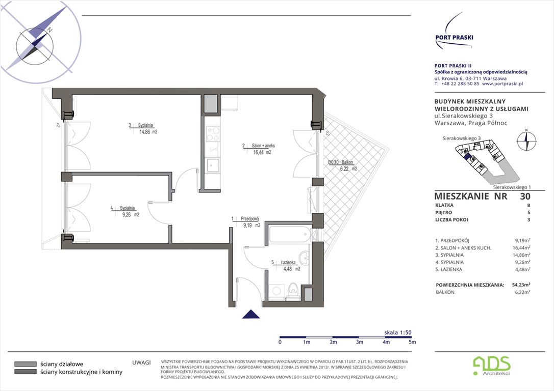 Nowe mieszkanie trzypokojowe Sierakowskiego 1 i 3 Warszawa, Praga - Północ, Sierakowskiego 1-3  54m2 Foto 1