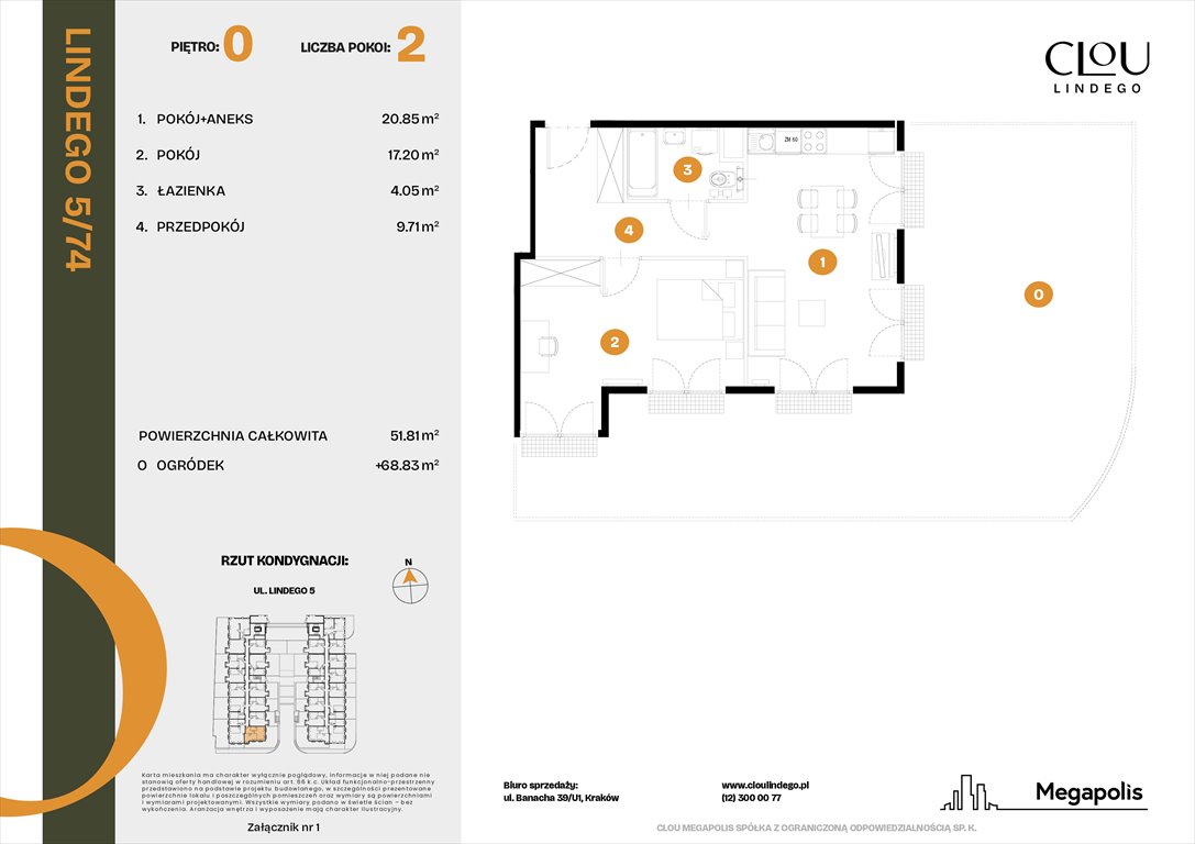Nowe mieszkanie dwupokojowe Clou Lindego Kraków, Lindego 5  52m2 Foto 1