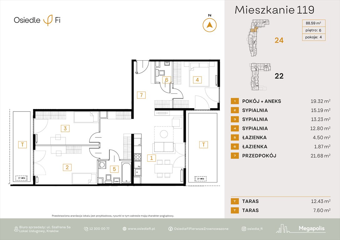 Nowe mieszkanie czteropokojowe  Osiedle FI 3 Kraków, Podgórze, Rzemieślnicza 22-24  89m2 Foto 1