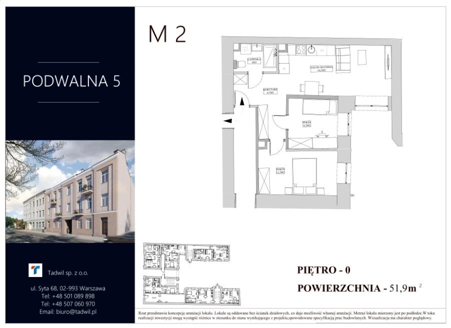 Nowe mieszkanie trzypokojowe podwalna5.pl Radom, Śródmieście, Podwalna 5  52m2 Foto 1