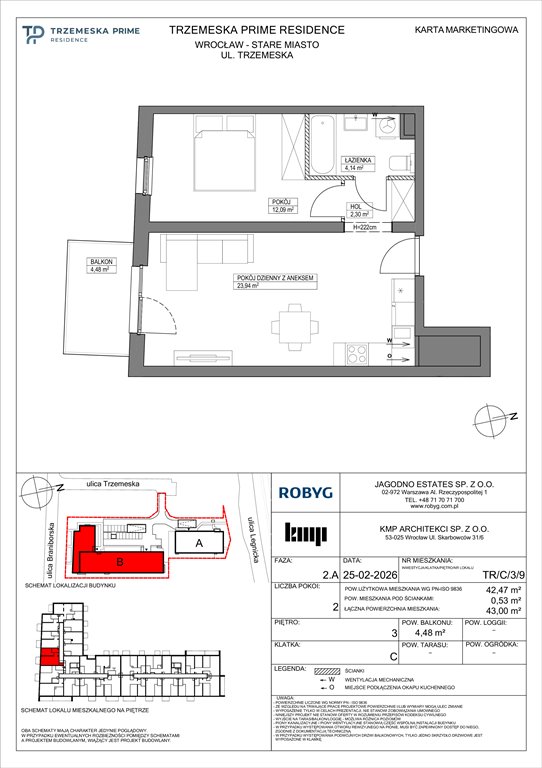 Nowe mieszkanie dwupokojowe Trzemeska Prime Residence Wrocław, Stare Miasto, Trzemeska  42m2 Foto 1