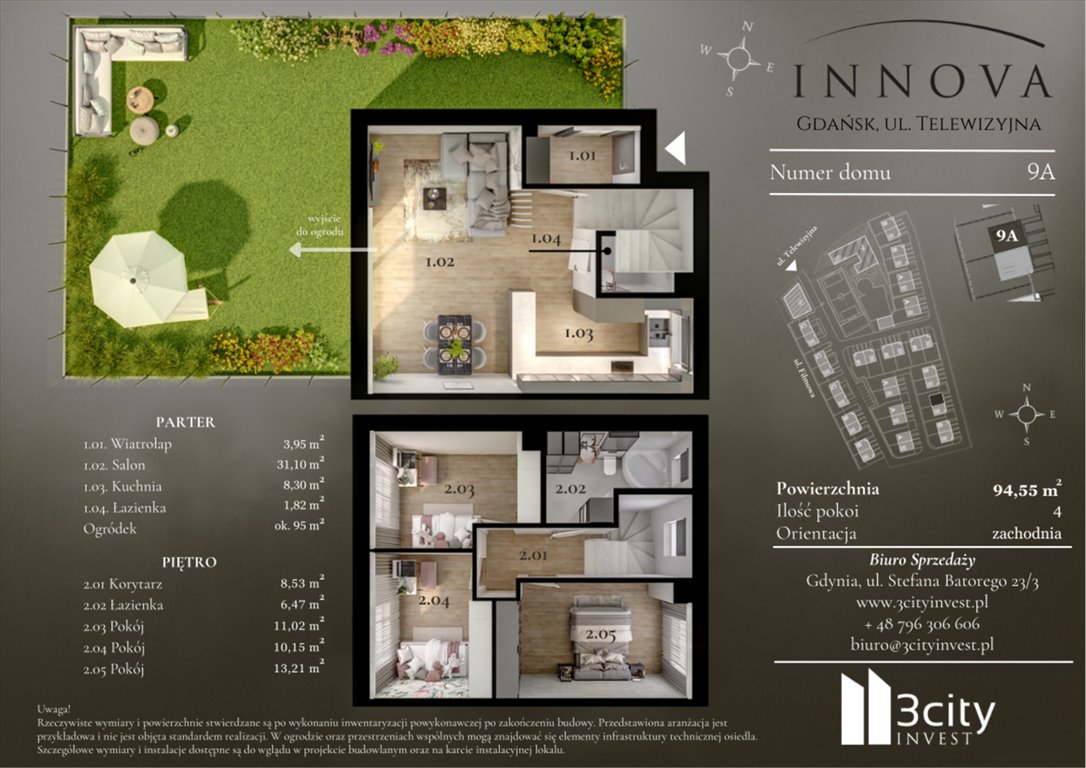 Nowe mieszkanie czteropokojowe  Innova Gdańsk, Matarnia, Telewizyjna 32  95m2 Foto 1