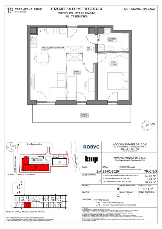 Nowe mieszkanie trzypokojowe Trzemeska Prime Residence Wrocław, Stare Miasto, Trzemeska  57m2 Foto 1