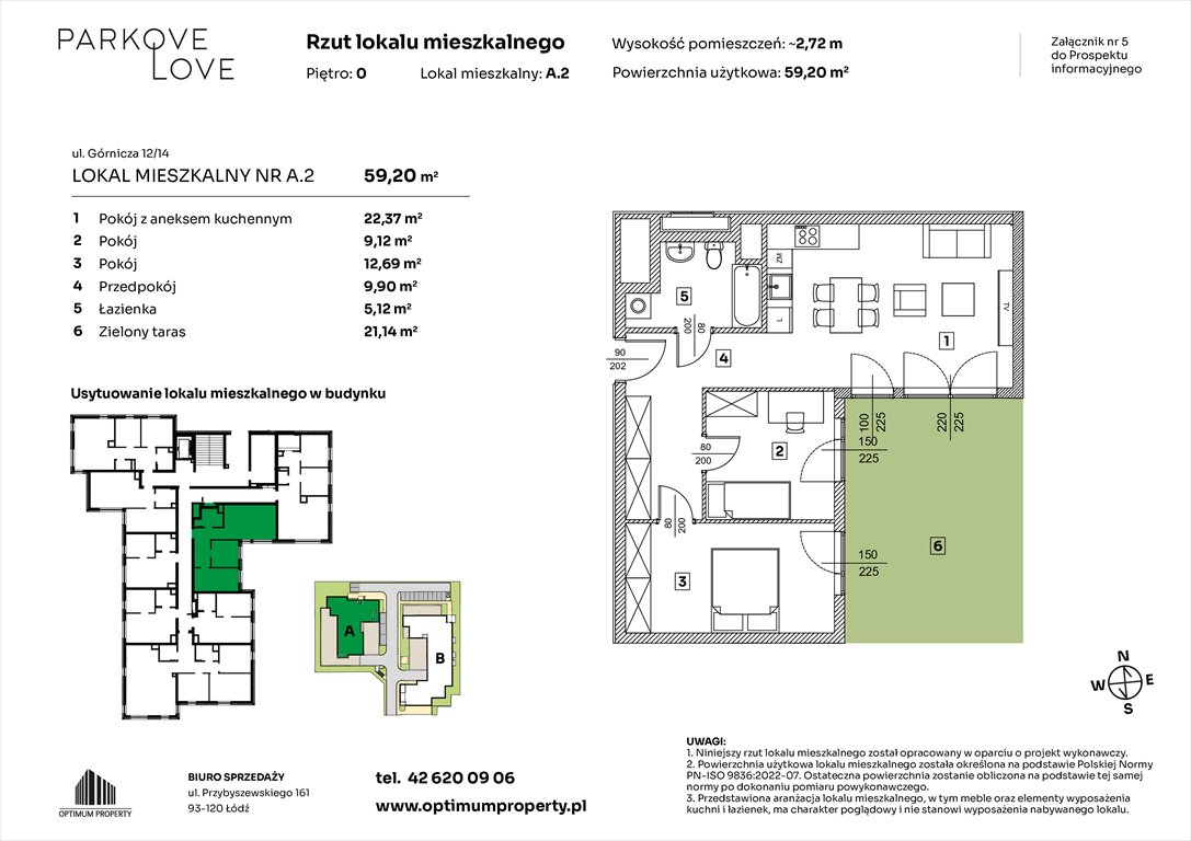 Nowe mieszkanie trzypokojowe PARKOVE LOVE Łódź, Bałuty-Doły, ul. Górnicza 12/14  59m2 Foto 1