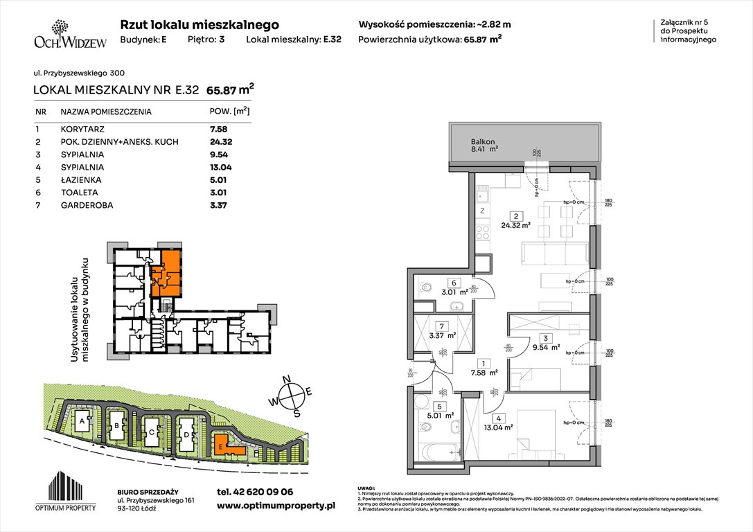 Nowe mieszkanie trzypokojowe OchWidzew Łódź, Widzew, Przybyszewskiego 292-300  66m2 Foto 1