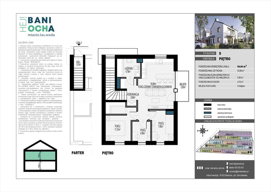 Nowe mieszkanie czteropokojowe  HEJ ! BANIOCHA Baniocha  65m2 Foto 1