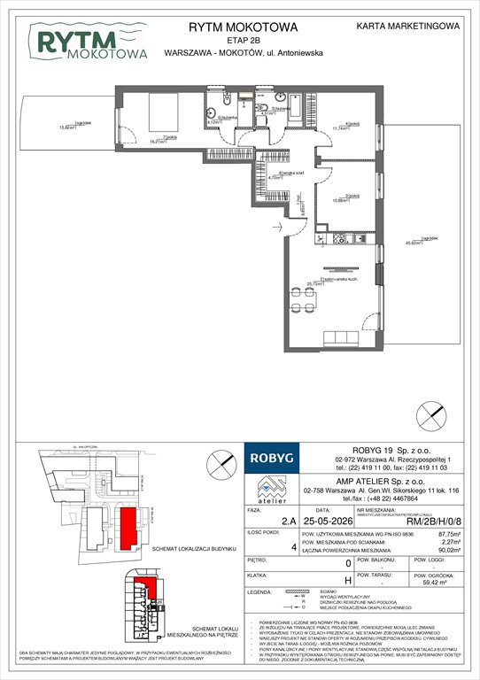 Nowe mieszkanie czteropokojowe  Rytm Mokotowa Warszawa, Mokotów, Antoniewska 3B  88m2 Foto 1