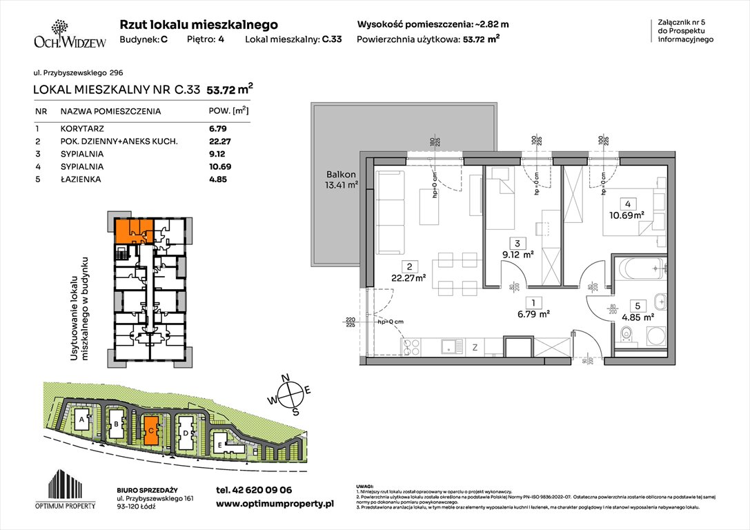 Nowe mieszkanie trzypokojowe OchWidzew Łódź, Widzew, Przybyszewskiego 292-300  54m2 Foto 1