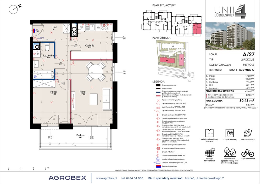 Nowe mieszkanie dwupokojowe Unii Lubelskiej 4 Poznań, Unii Lubelskiej 4  50m2 Foto 1