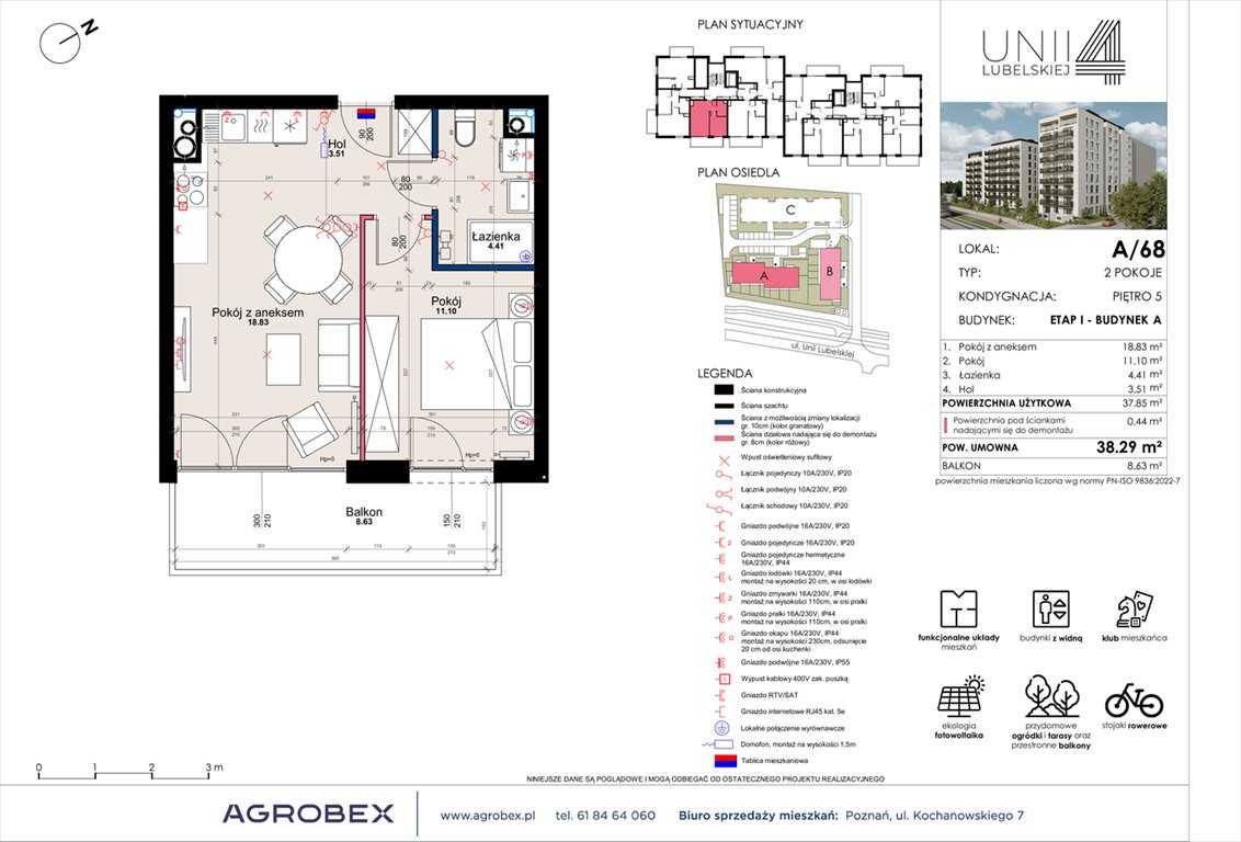 Nowe mieszkanie dwupokojowe Unii Lubelskiej 4 Poznań, Unii Lubelskiej 4  38m2 Foto 1