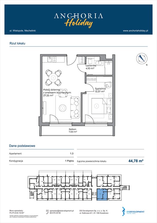 Nowe mieszkanie dwupokojowe Anchoria Holiday Mechelinki, Wielopole 36-38  45m2 Foto 1