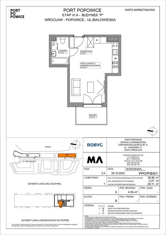 Nowa kawalerka Port Popowice Wrocław, Fabryczna, Białowieska 91a  29m2 Foto 1