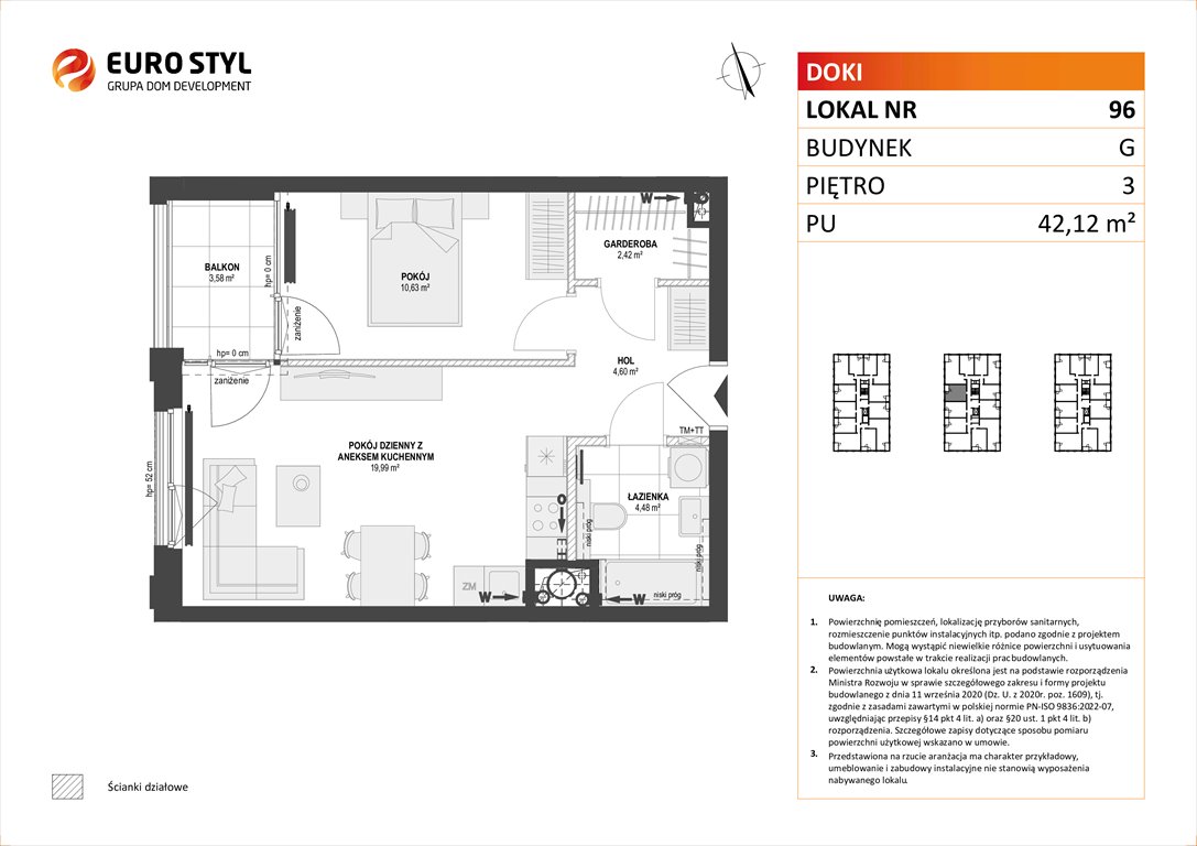 Nowe mieszkanie dwupokojowe DOKI LIVING Gdańsk, Śródmieście, ks. Jerzego Popiełuszki/Rybaki Górne  42m2 Foto 1