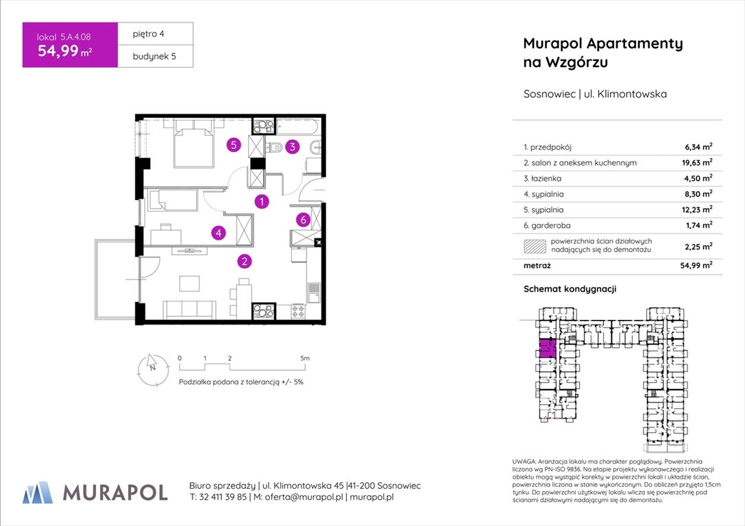 Nowe mieszkanie trzypokojowe Murapol Apartamenty na Wzgórzu Sosnowiec, ul. Klimontowska  55m2 Foto 1