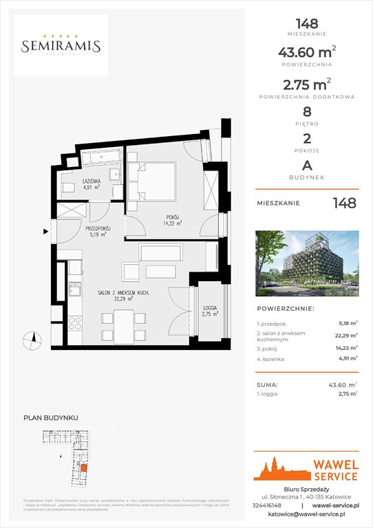 mieszkanie na sprzedaż 47m2 mieszkanie Katowice, Bogucice - Dąbrówka Mała, Wiertnicza 32
